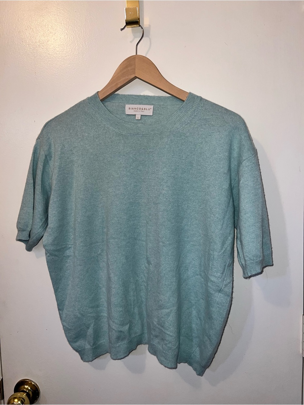 Bianca & Blu Short Sleeve Crewneck Sweater - Seafoam Green